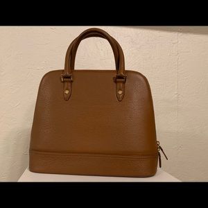Brooks Brothers brown pebbled leather satchel